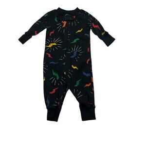 Hanna Andersson Organic Black Lightning Bolt Zip Up Sleeer